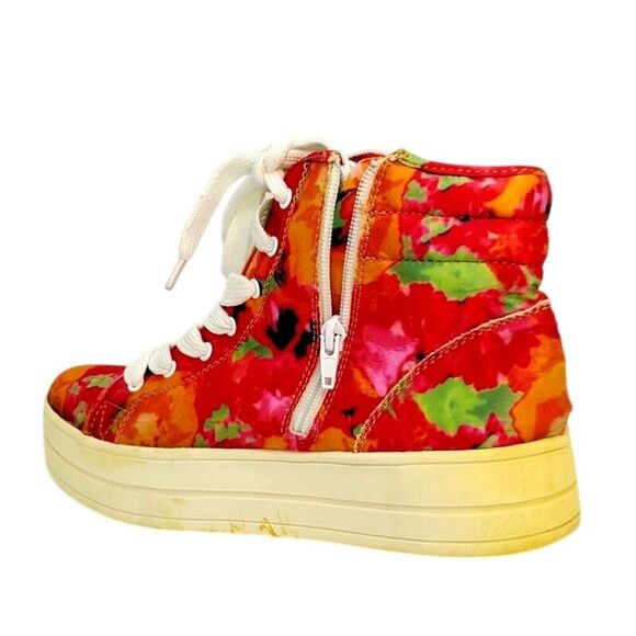 Rocket Dog Jazzin Womens Pink/Red Platform High Top Zippered Sneakers- Size 10M - Picture 2 of 7